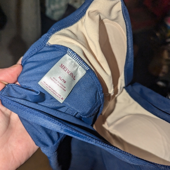 Nwot merona bathing suit top navy blue XL - Picture 3 of 5